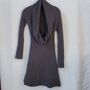 Bibelot knit merino deep v cowl dress m